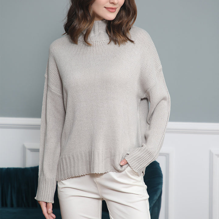 Damen Rollkragen-Pullover aus Grobstrick mit Oversize-Schnitt Echo Archiv