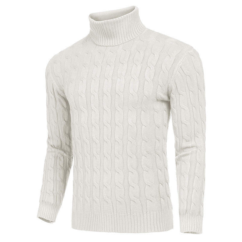 Herren modischer Rollkragenpullover mit strukturierter Strickoptik Echoarchiv