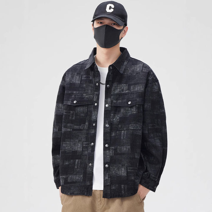 Herren lässige Overshirt-Jacke mit Baumwollmischung und individuellen Designs Echoarchiv