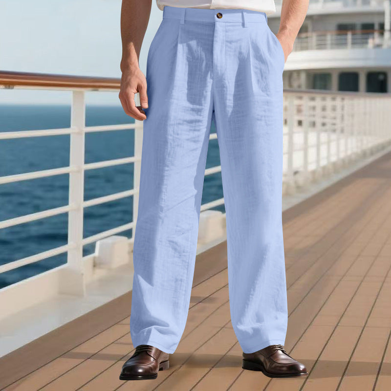 Herren elegante Freizeit-Hose mit weichem Stoff und weitem Schnitt Echoarchiv
