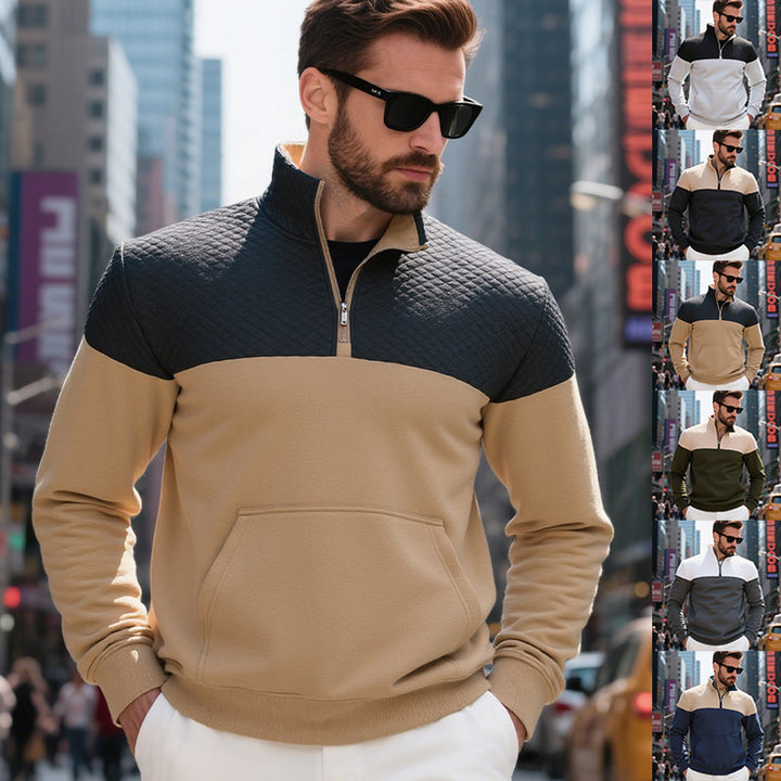 Herren Kapuzenpullover mit Reißverschluss und strukturiertem Obermaterial Echoarchiv