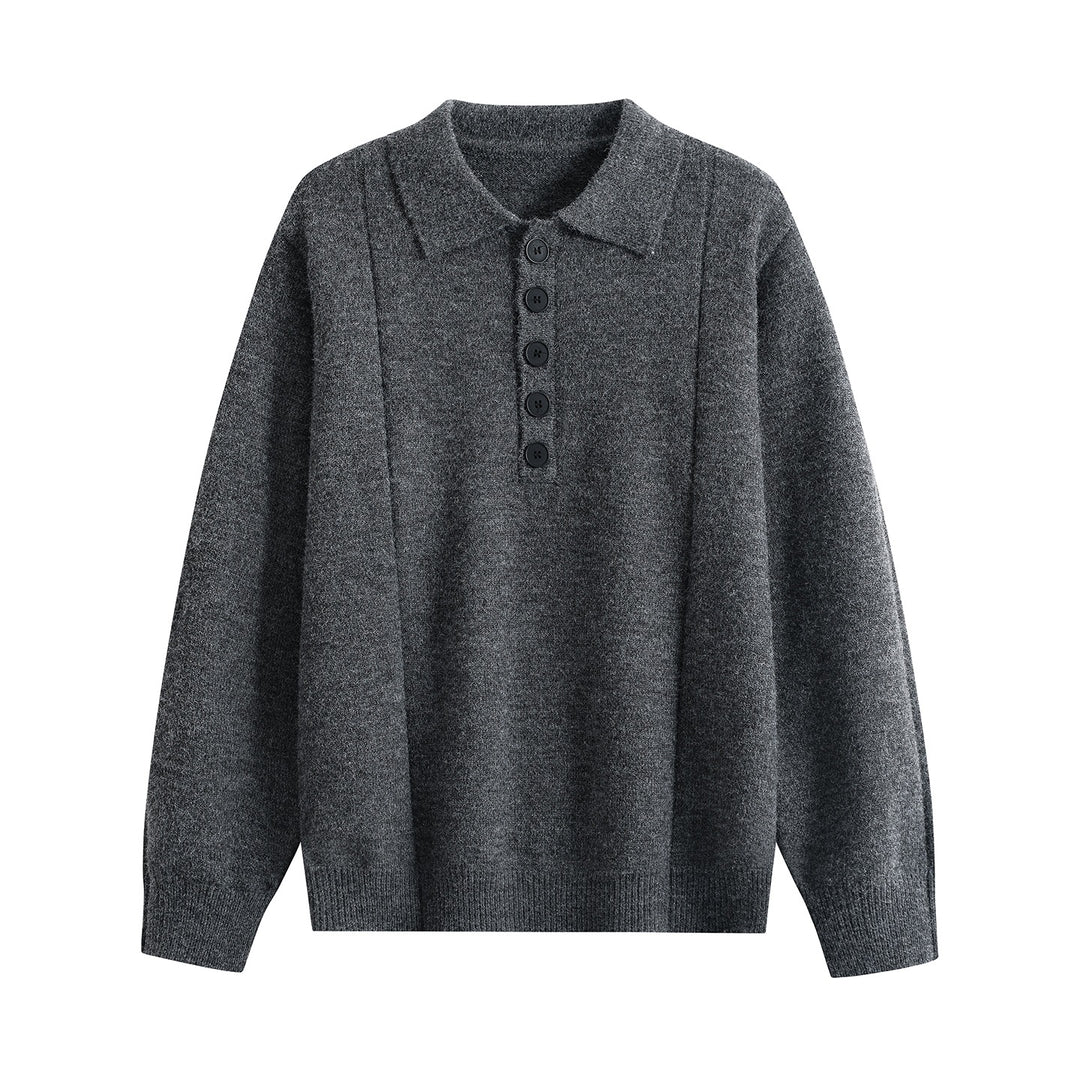 Damen Lockerer Feinstrick-Polo mit Halbknopf-Leiste und gerippten Bündchen Echoarchiv