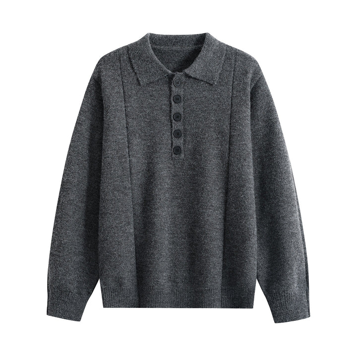 Damen Lockerer Feinstrick-Polo mit Halbknopf-Leiste und gerippten Bündchen Echoarchiv