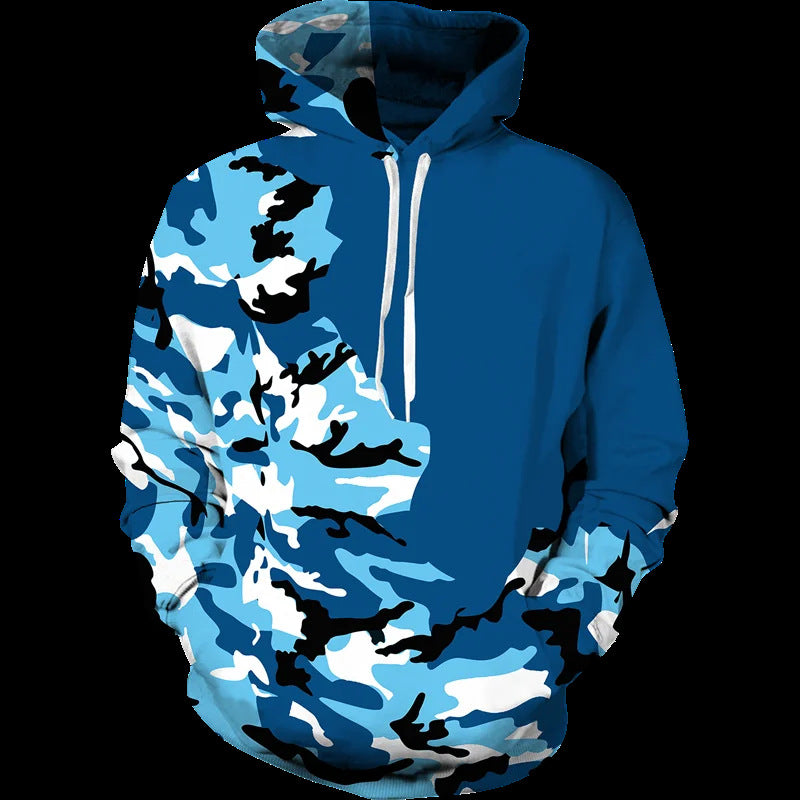 Damen Lässiger Kapuzenpullover mit Camouflage-Design Echoarchiv