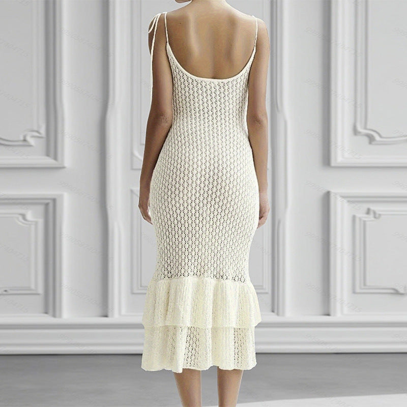 Damen Häkelkleid mit voluminösem Rüschenbesatz Echo Archiv