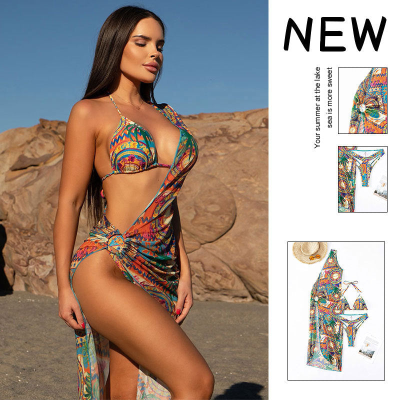 Damen Bikiniset mit kreativem Wickeldesign und stilvollen Mustern Echo Archiv