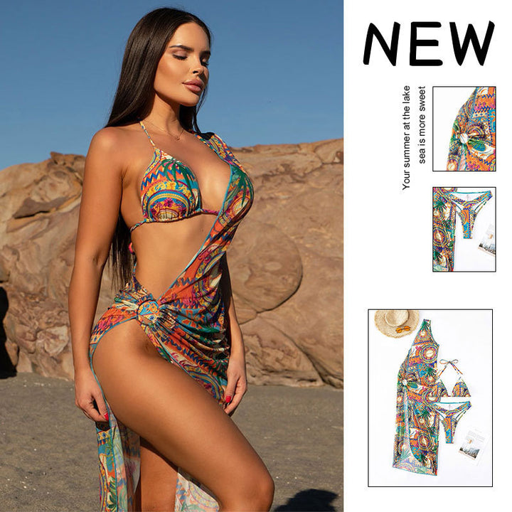 Damen Bikiniset mit kreativem Wickeldesign und stilvollen Mustern Echo Archiv