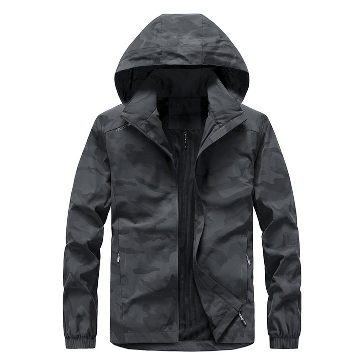 Herren Leichte atmungsaktive Kapuzenjacke im Camouflage-Look mit wasserabweisender Oberfläche – Taviero