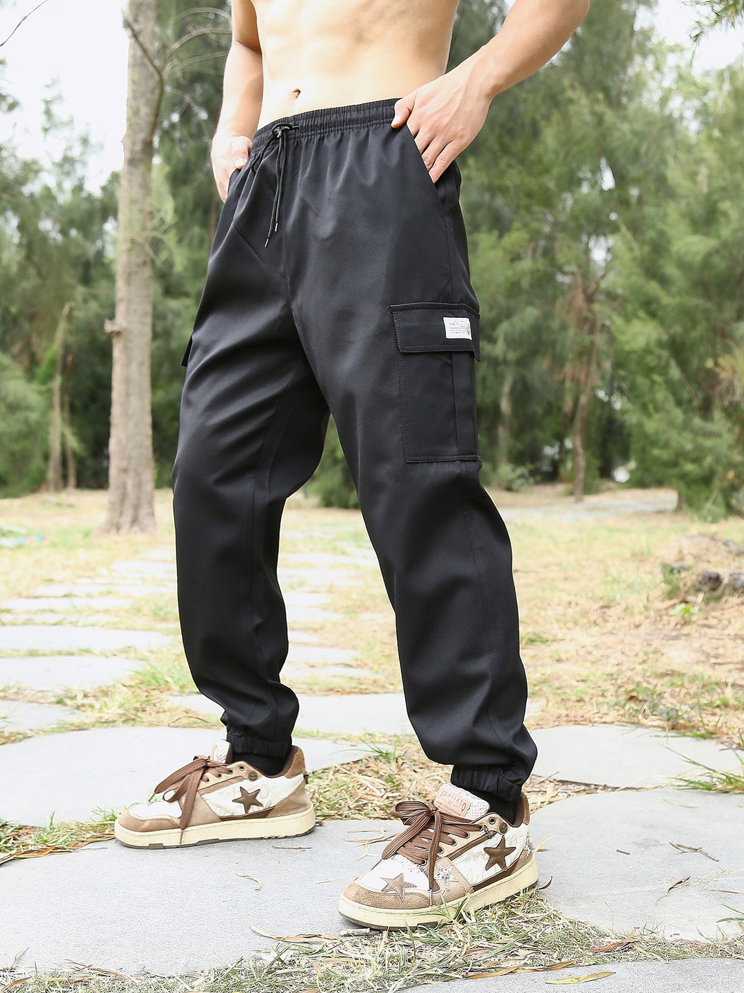 Herren Freizeit Cargo-Hose mit elastischem Bund und praktischen Taschen Echo Archiv