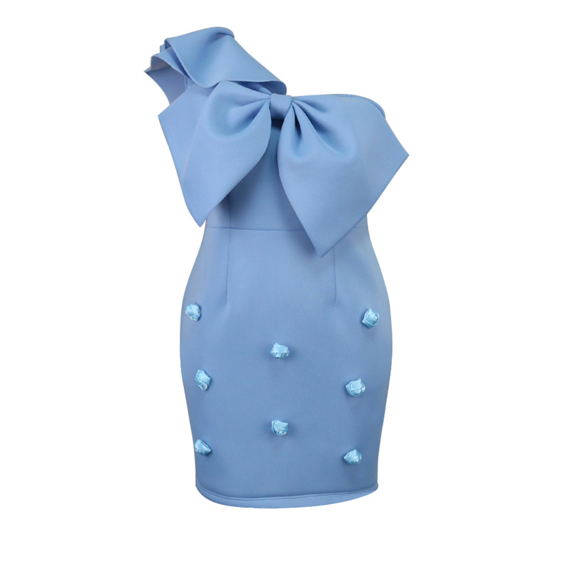 Damen figurbetontes Cocktailkleid mit voluminösem Schleifendesign – Élara