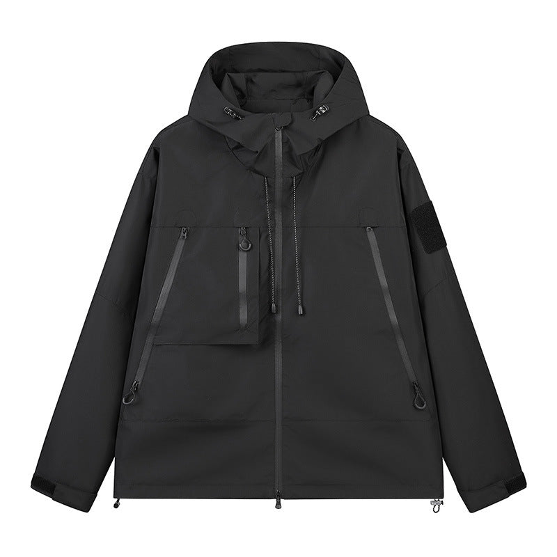 Herren Technische Kapuzen-Outdoorjacke mit wasserabweisenden Reißverschlüssen und Utility‑Taschen Echo Archiv