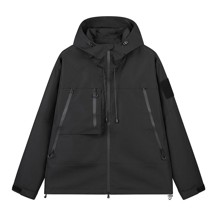 Herren Technische Kapuzen-Outdoorjacke mit wasserabweisenden Reißverschlüssen und Utility‑Taschen Echo Archiv