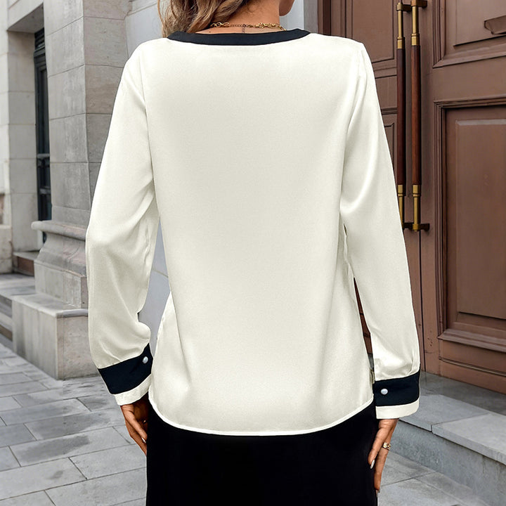 Damen Elegante Bluse mit Kontrastkanten Echo Archiv