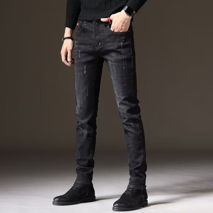 Herren Skinny Jeans mit modischen Abrieb-Effekten und elastischem Baumwollmix Echoarchiv