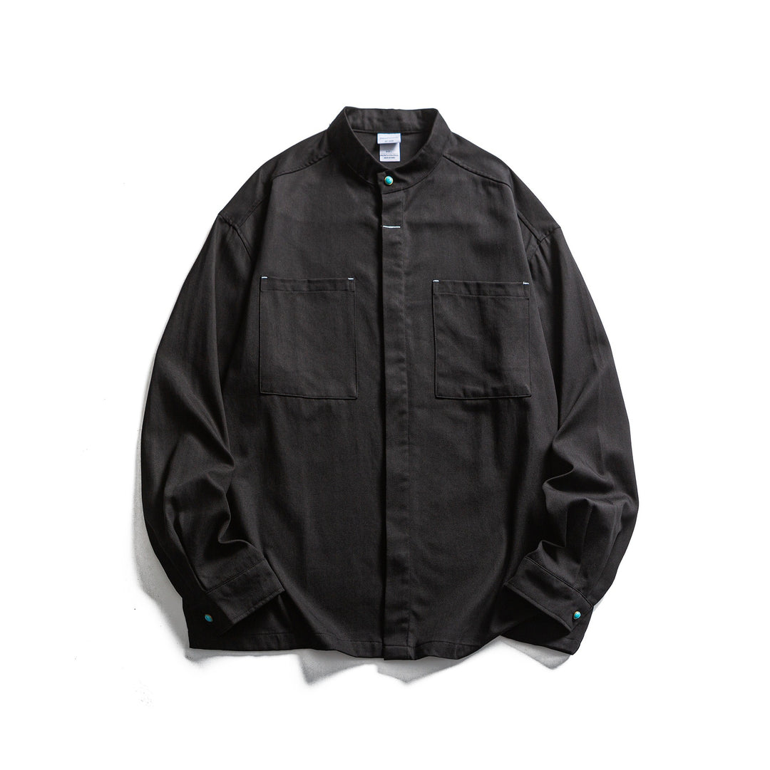 Herren Workwear-Overshirt mit Stehkragen und verdeckter Knopfleiste Echoarchiv