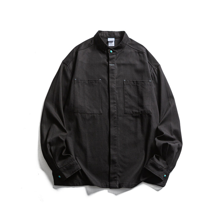 Herren Workwear-Overshirt mit Stehkragen und verdeckter Knopfleiste Echoarchiv