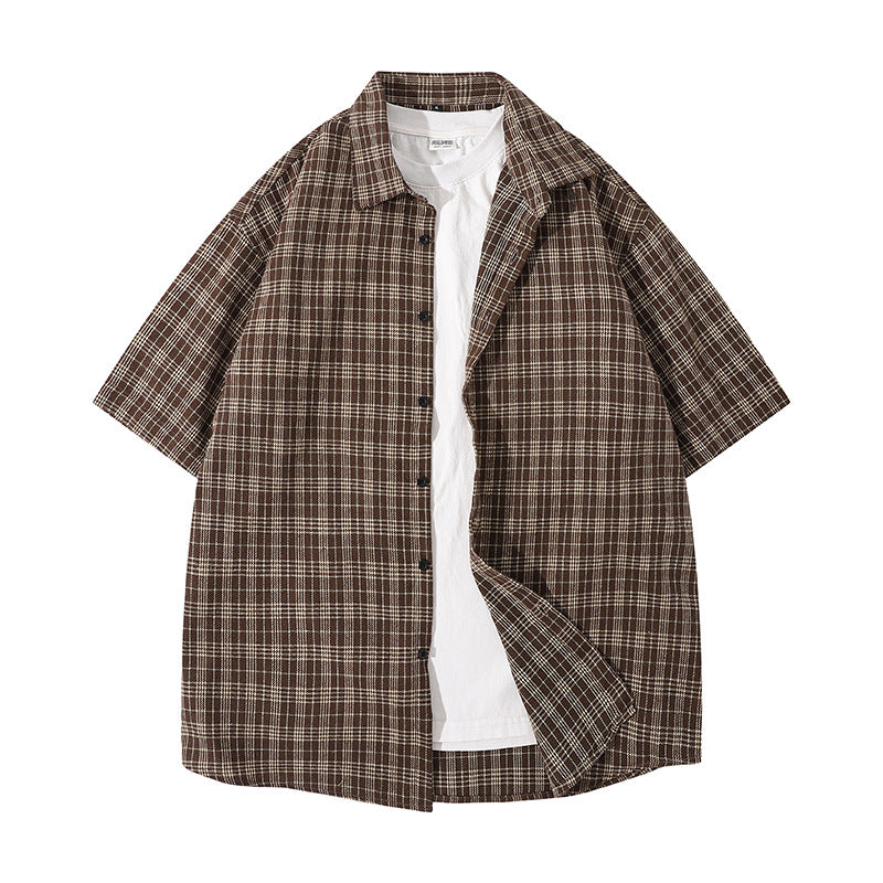 Herren lässige Karobluse im Oversized-Stil Echoarchiv