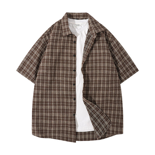 Herren lässige Karobluse im Oversized-Stil Echoarchiv
