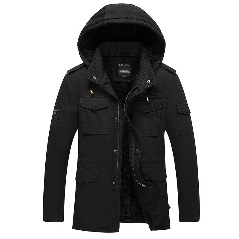 Herren Utility-Parka mit wärmender Teddyfleece-Innenlage, Kapuze und Multifunktions-Taschen Echo Archiv