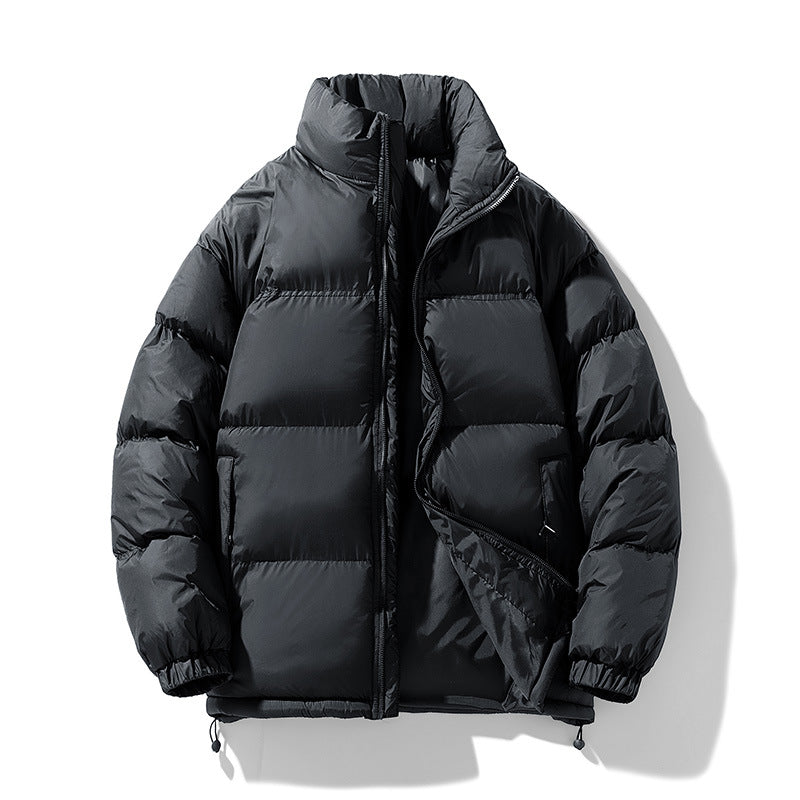 Herren gepolsterte Thermo-Daunenimitatjacke mit hohem Stehkragen und Kordelzug – Marzano