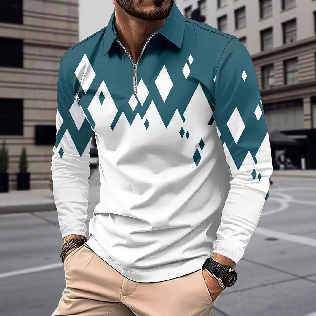 Herren Langarmshirt mit modernem Grafikdesign Echoarchiv
