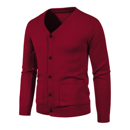 Herren nan leichte Feinstrick-Strickjacke mit V-Ausschnitt, durchgehender Knopfleiste und aufgesetzten Taschen Echo Archiv