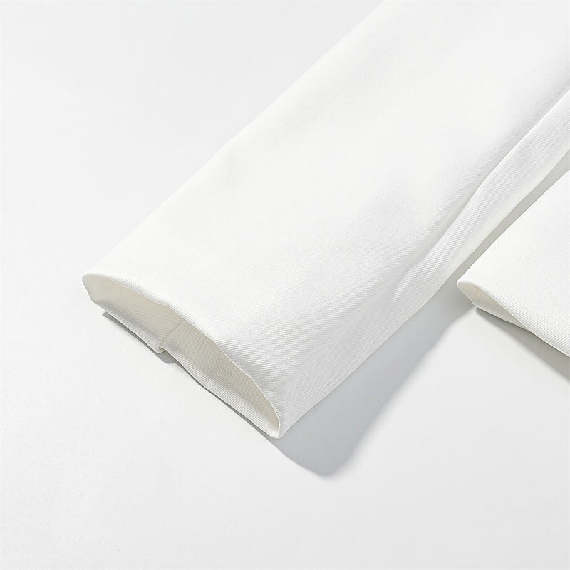 Damen taillierter Kurzblazer mit Stehkragen und floraler Ton-in-Ton-Stickerei Echo Archiv