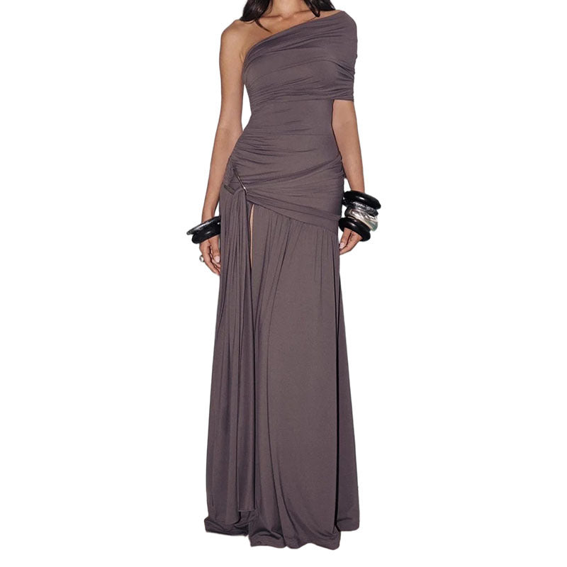Damen Elegantes Wickelkleid mit asymmetrischem Schnitt und Rüschendetails Echo Archiv