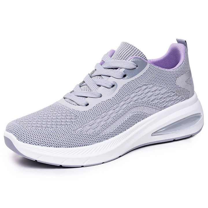 Damen nan leichte Strick-Fitness-Sneaker mit sichtbarem Luftdämpfer und reaktiver EVA-Plateau-Sohle Echo Archiv