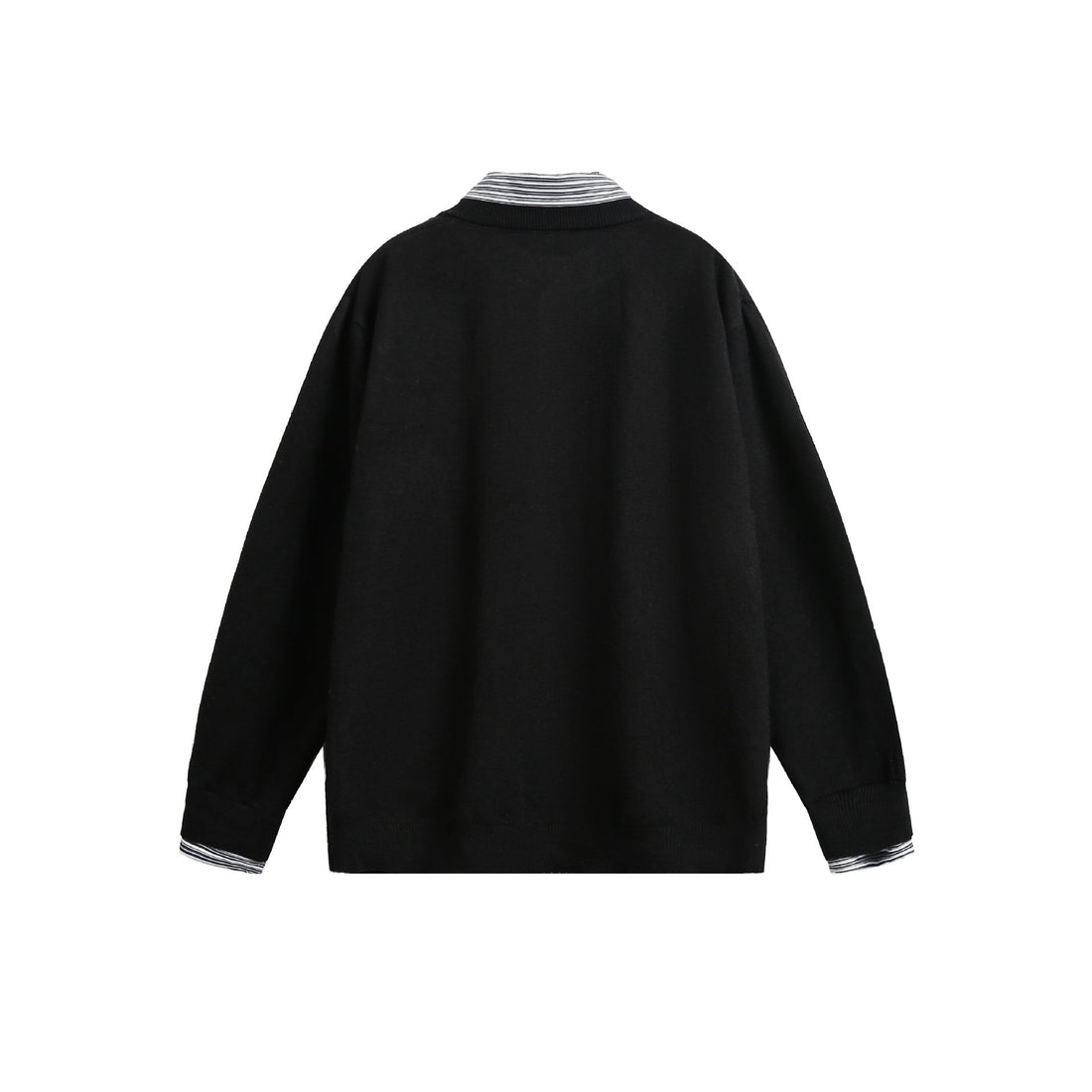Unisex Lagenlook Strickcardigan mit eingearbeitetem Hemdkragen und Knopfleiste Echoarchiv