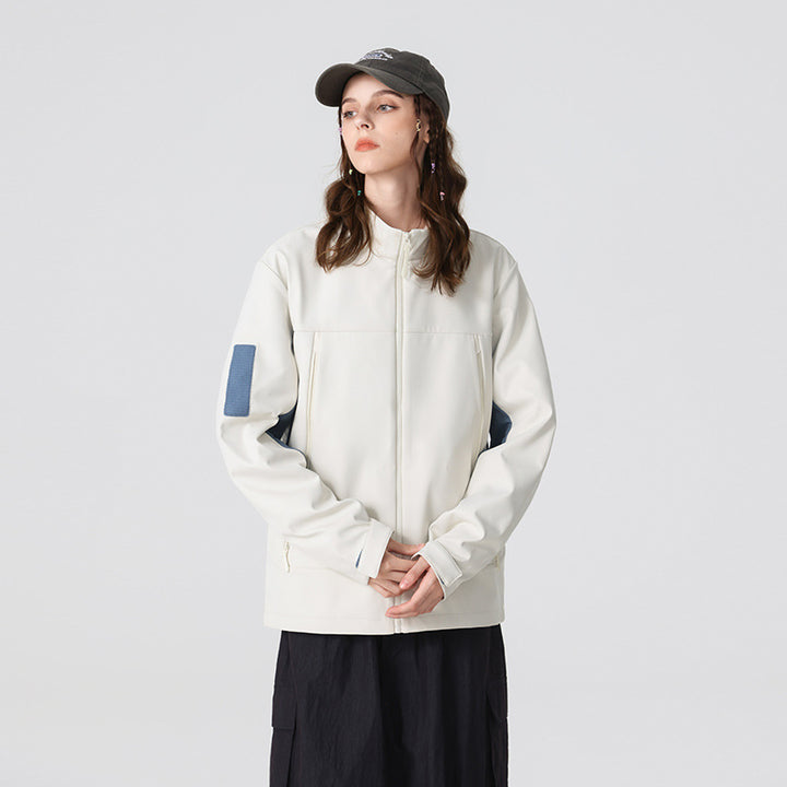 Herren Hybrid-Softshelljacke im Urban-Tech-Look mit hohem Stehkragen und verdecktem Reißverschluss Echo Archiv