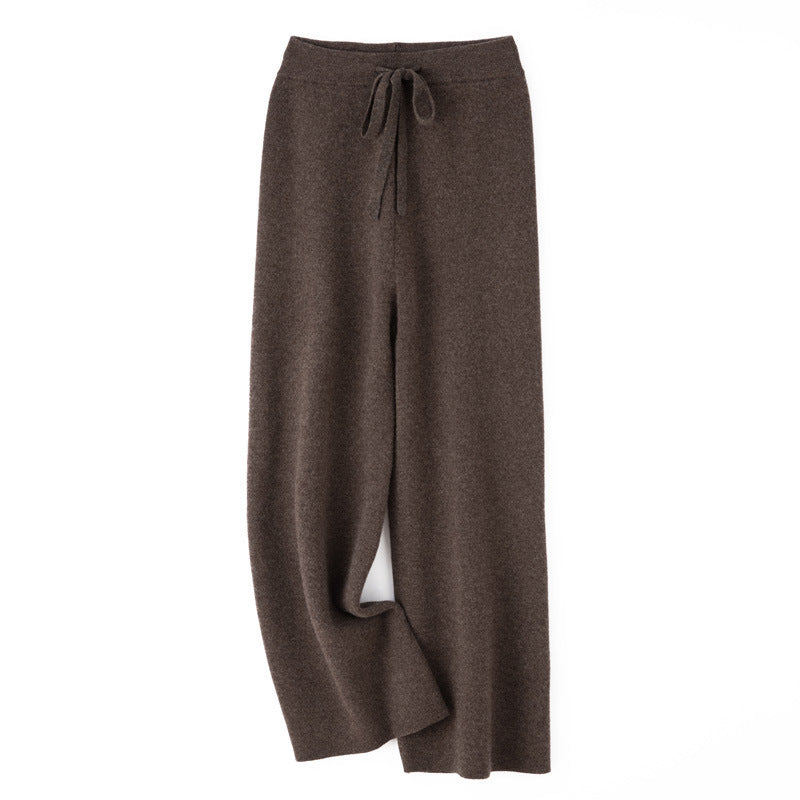 Damen weite Strickhose mit Tunnelzugbund und kaschmirähnlicher Haptik Echoarchiv