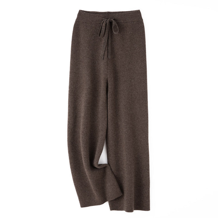 Damen weite Strickhose mit Tunnelzugbund und kaschmirähnlicher Haptik Echoarchiv