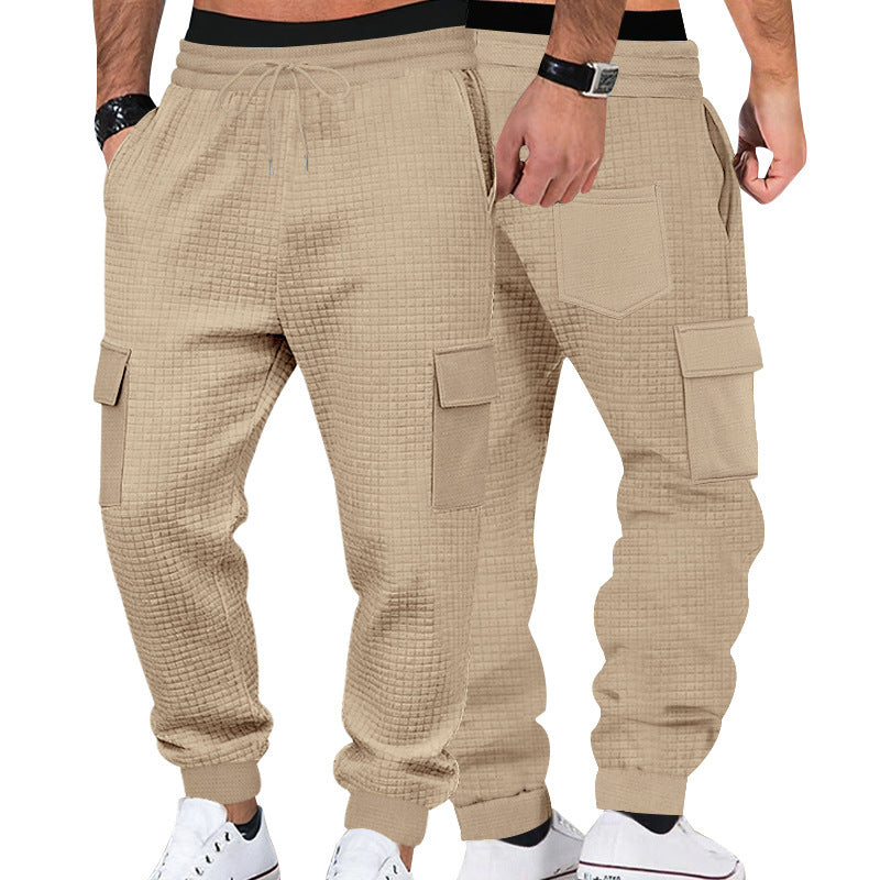 Herren Cargo-Jogginghose aus Waffelstruktur mit Kordelzug und Bündchen Echoarchiv