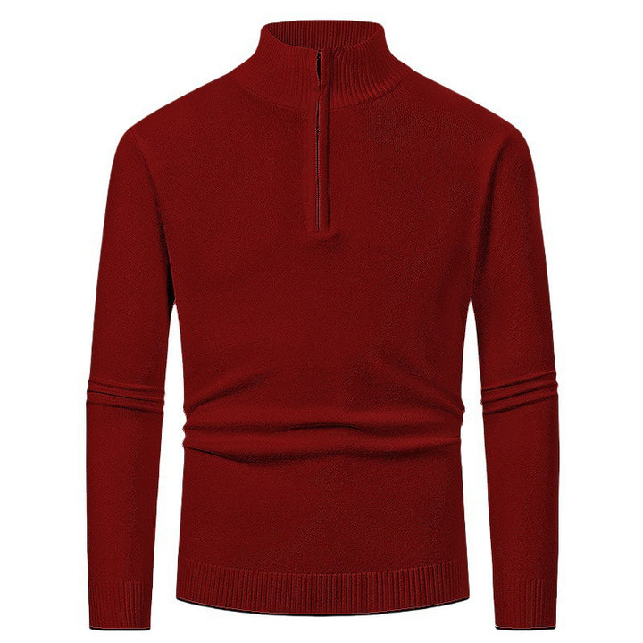 Herren Strickpullover mit hohem Kragen und halbem Reißverschluss Echoarchiv