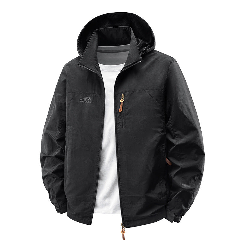 Unisex nan leichte wasserdichte Outdoorjacke mit Kapuze und wasserdichten Reißverschlusstaschen Echo Archiv
