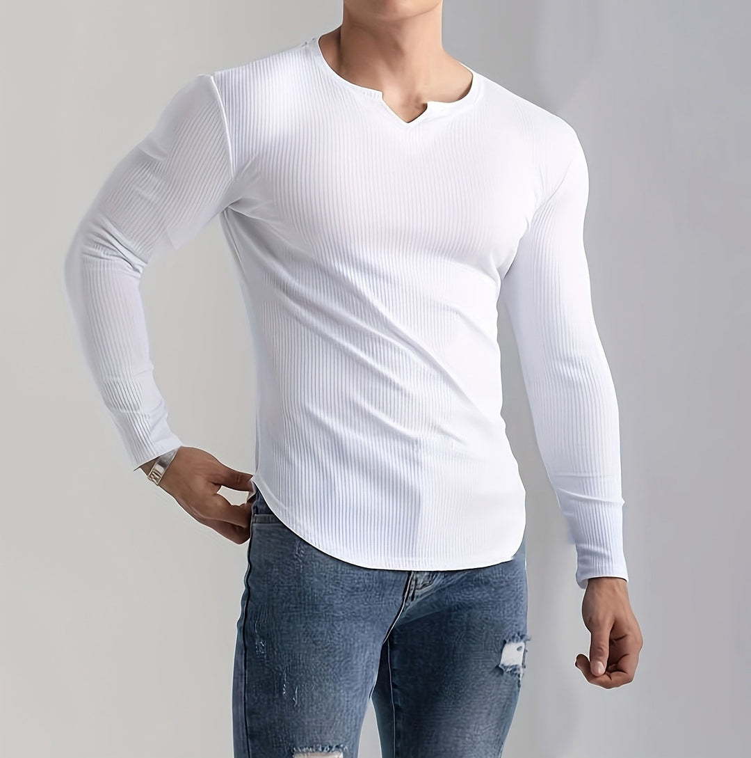 Herren Langarmshirt mit innovativer Rippstruktur Echoarchiv