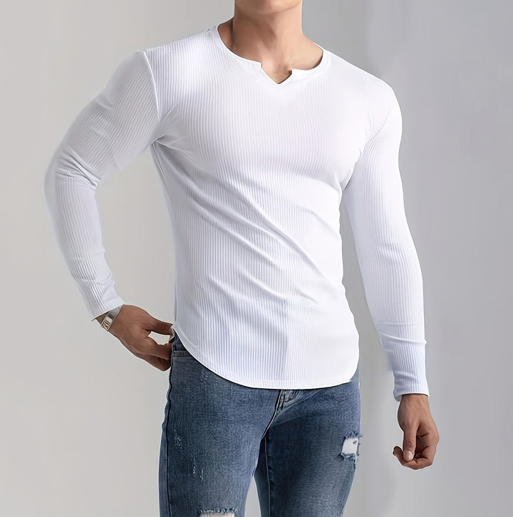 Herren Langarmshirt mit innovativer Rippstruktur Echoarchiv