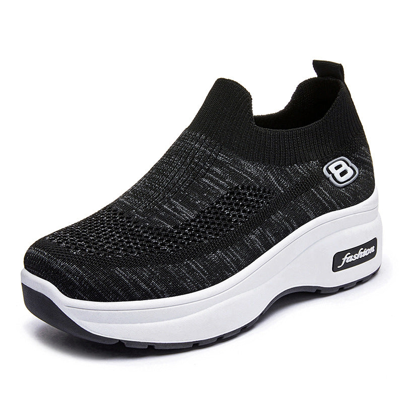 Damen nan atmungsaktive Strick-Sneaker mit Plateau-Sohle und elastischer Sockenkonstruktion Echo Archiv