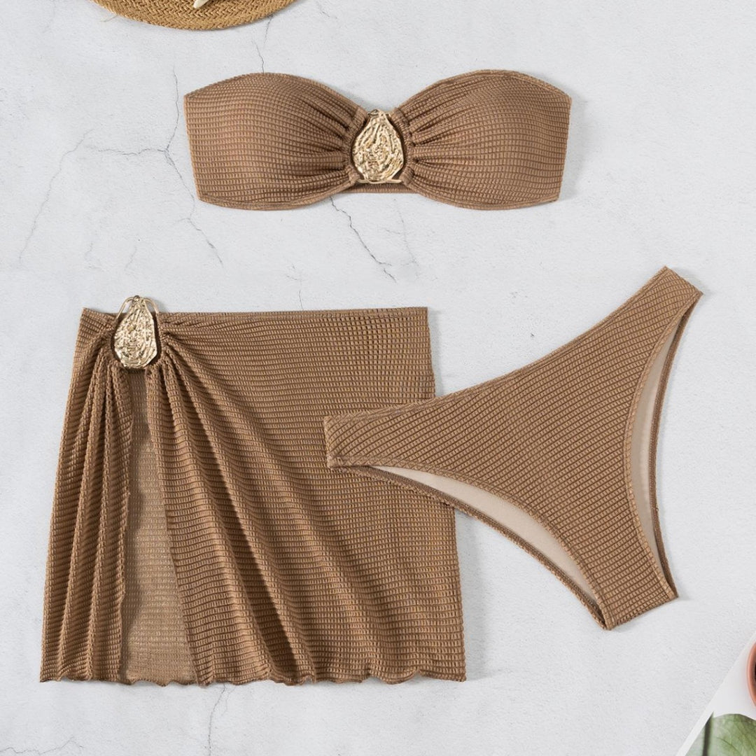 Damen Bandeau-Bikini-Set mit schickem Faltendetail Echo Archiv