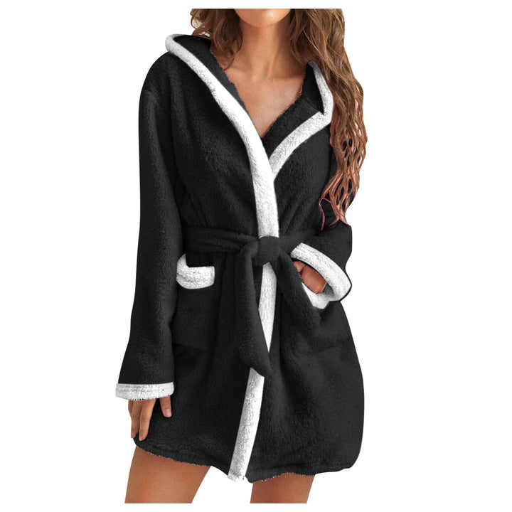 Damen Kuscheliger Bademantel mit weichem Sherpa-Futter und praktischen Taschen – Avelisse