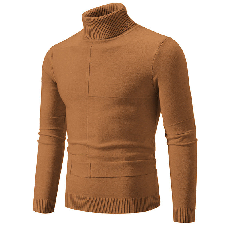 Herren eleganter Rollkragenpullover mit modernem Zopfmuster Echoarchiv