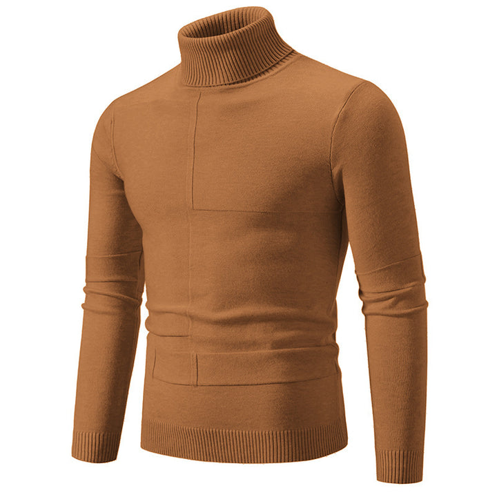 Herren eleganter Rollkragenpullover mit modernem Zopfmuster Echoarchiv