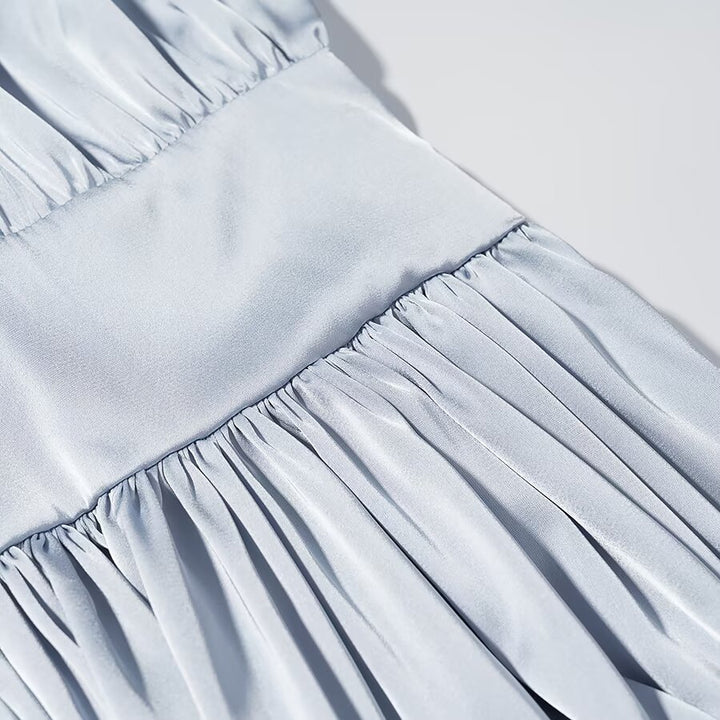 Damen Midaxi-Kleid aus Satinoptik mit geraffter Taillenblende und voluminösen Ballonärmeln Echo Archiv
