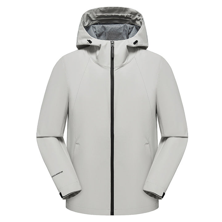 Herren dreilagige Softshell-Kapuzenjacke mit nahtversiegelter Wetterschutzmembran und ergonomischem Schnitt Echoarchiv