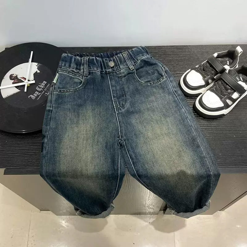 Unisex bequeme und lässige Denim-Hose mit elastischem Bund Echo Archiv