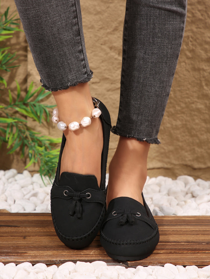 Damen  klassische Mokassin-Slipper mit Quasten und weichem Komfortfußbett Echo Archiv
