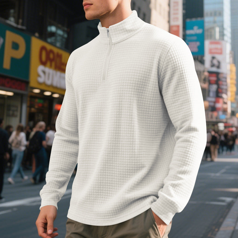 Herren funktionaler Pullover mit Halbreißverschluss und raffiniertem Strukturdesign Echoarchiv
