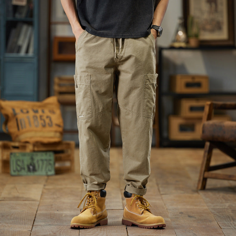Herren Baumwoll-Twill Joggerhose im Tapered-Schnitt mit Tunnelzug und gekrempeltem Saum Echo Archiv
