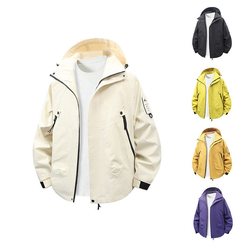 Herren funktionale und wasserabweisende Outdoor-Jacke mit verstellbarem Kapuzenkragen Echoarchiv